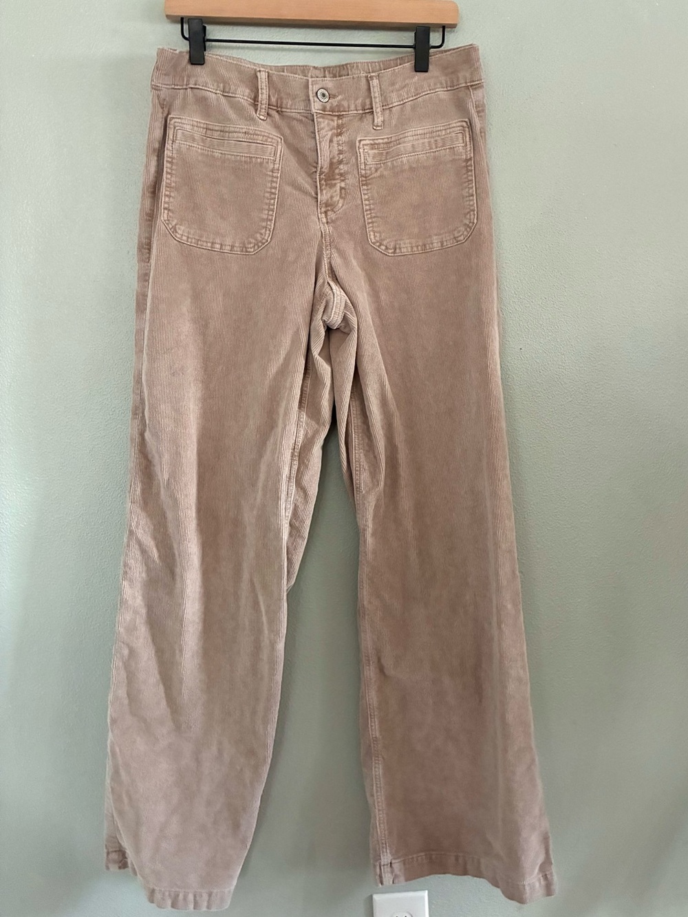 American Eagle Corduroy Baggy Wide Leg Pants Tan Women’s 14